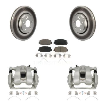 Front Disc Brake Caliper Coated Rotors And Ceramic Pads Kit For Honda Accord Acura ILX KCG-100450C