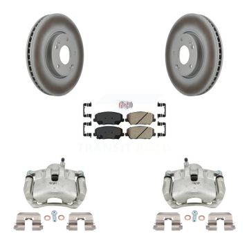 Front Brake Caliper Coat Rotors Ceramic Pad Kit For Kia Forte Without 15" Factory Wheels KCG-100451N
