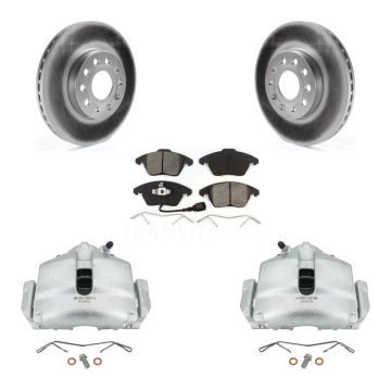 Front Brake Caliper Coat Rotor Semi-Metallic Pad Kit For Volkswagen Jetta Golf Beetle A3 KCG-100451S