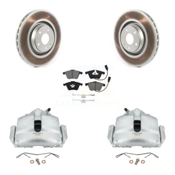 Front Disc Brake Caliper Coated Rotors And Semi-Metallic Pads Kit For Audi TT Quattro KCG-100453S