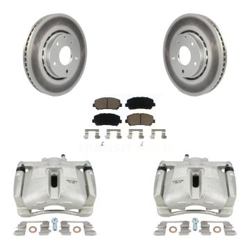 Front Disc Brake Caliper Coated Rotors And Ceramic Pads Kit For Mazda CX-5 KCG-100454C