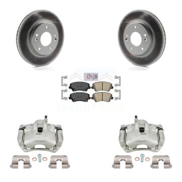 Front Brake Caliper Coat Rotor & Ceramic Pad Kit For Kia Forte Hyundai Elantra GT Forte5 KCG-100454N