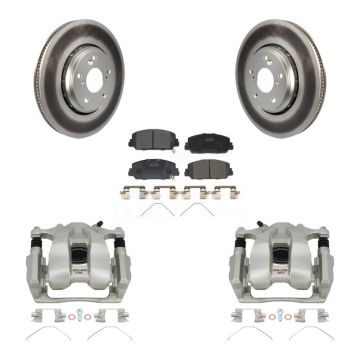 Front Disc Brake Caliper Coated Rotors And Ceramic Pads Kit For Honda Accord Acura ILX KCG-100455T