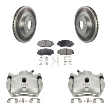 Front Brake Caliper Coat Rotor Ceramic Pad Kit For Honda Civic Accord Fit Acura ILX CR-Z KCG-100456T