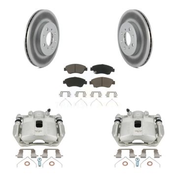 Front Disc Brake Caliper Coated Rotors And Ceramic Pads Kit For 2015-2020 Honda Fit KCG-100458C