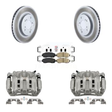 Front Disc Brake Caliper Coated Rotors And Ceramic Pads Kit For 2005-2010 Honda Odyssey KCG-100458N