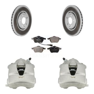 Front Brake Caliper Coat Rotors & Semi-Metallic Pad Kit For Volkswagen Jetta Golf Beetle KCG-100458P