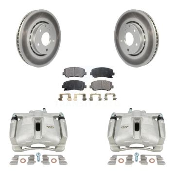 Front Disc Brake Caliper Coated Rotors And Ceramic Pads Kit For Mazda CX-5 KCG-100459T