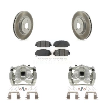 Front Disc Brake Caliper Coated Rotors And Semi-Metallic Pads Kit For Honda CR-V KCG-100460S