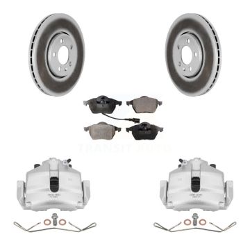 Front Brake Caliper Coat Rotor Semi-Metallic Pad Kit For 2006 Volkswagen Jetta 2.5L/1.9L KCG-100461P