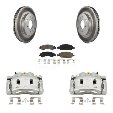 Front Brake Caliper Coat Rotor & Ceramic Pad Kit For GMC Sierra 1500 Chevrolet Silverado KCG-100462C