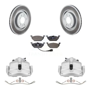 Front Brake Caliper Coat Rotor Semi-Metallic Pad Kit For 2006 Volkswagen Jetta 2.5L/1.9L KCG-100462P