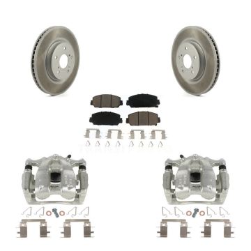 Front Disc Brake Caliper Coated Rotors And Ceramic Pads Kit For Honda CR-V KCG-100463C