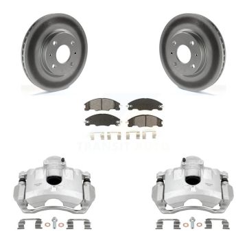 Front Disc Brake Caliper Coated Rotors And Semi-Metallic Pads Kit For Ford Focus KCG-100463S