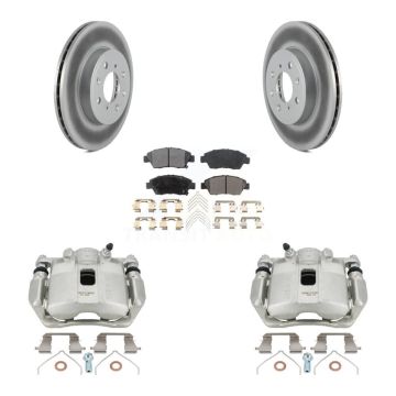 Front Disc Brake Caliper Coated Rotors And Ceramic Pads Kit For 2015-2020 Honda Fit KCG-100463T