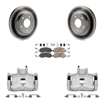 Front Disc Brake Caliper Coated Rotors And Ceramic Pads Kit For Mitsubishi Lancer KCG-100466N
