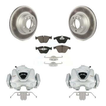 Front Disc Brake Caliper Coated Rotors And Ceramic Pads Kit For BMW 328i xDrive X1 328xi KCG-100467C