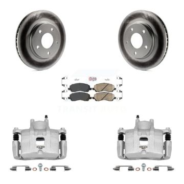 Front Disc Brake Caliper Coated Rotors And Ceramic Pads Kit For Mitsubishi Lancer KCG-100467N