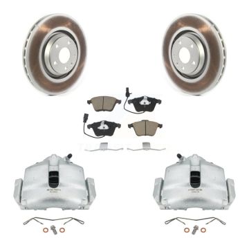 Front Disc Brake Caliper Coated Rotors And Ceramic Pads Kit For Audi TT Quattro KCG-100468C