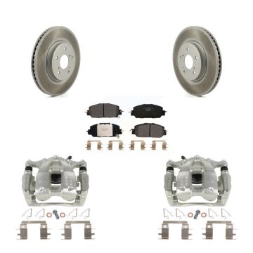Front Disc Brake Caliper Coated Rotors And Ceramic Pads Kit For Honda CR-V KCG-100468T