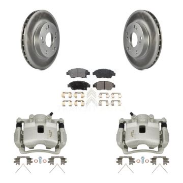 Front Disc Brake Caliper Coated Rotors And Semi-Metallic Pads Kit For Honda Civic KCG-100469P