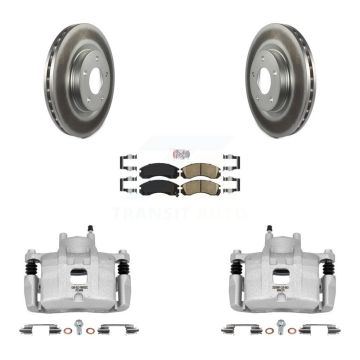 Front Disc Brake Caliper Coated Rotors And Ceramic Pads Kit For Mitsubishi Lancer KCG-100470N