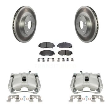 Front Brake Caliper Coat Rotor & Semi-Metallic Pad Kit For 2011 Honda Civic GX with 1.8L KCG-100470P