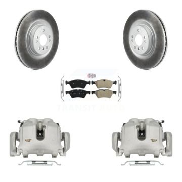 Front Disc Brake Caliper Coat Rotor & Semi-Metallic Pad Kit For Mercedes-Benz ML350 R350 KCG-100471N