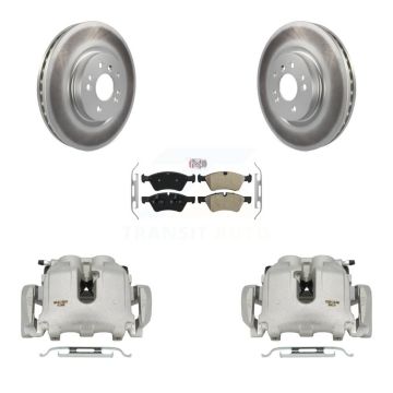 Front Brake Caliper Coat Rotors Semi-Metallic Pad Kit For Mercedes-Benz ML350 R350 ML500 KCG-100472N