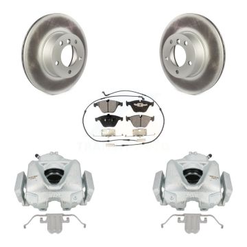 Front Disc Brake Caliper Coated Rotors And Ceramic Pads Kit For BMW 328i xDrive X1 328xi KCG-100474T
