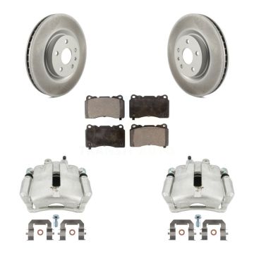 Front Brake Caliper Coat Rotor Ceramic Pad Kit For Buick Regal 2.4L With Brembo Calipers KCG-100477T