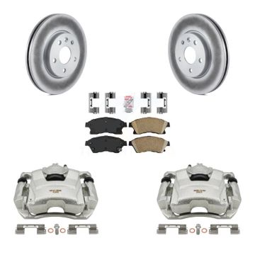 Front Disc Brake Caliper Coat Rotors & Ceramic Pad Kit For Chevrolet Cruze Sonic Limited KCG-100478N