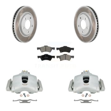 Front Brake Caliper Coat Rotors Semi-Metallic Pad Kit For Dodge Grand Caravan Chrysler & KCG-100478S