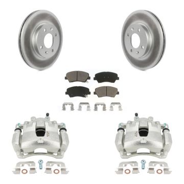 Front Disc Brake Caliper Coated Rotors And Ceramic Pads Kit For Hyundai Accent Kia Rio KCG-100480C