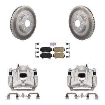 Front Brake Caliper Coat Rotor & Ceramic Pad Kit For 14-15 Kia Sorento Limited with 3.3L KCG-100480N