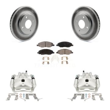 Front Brake Caliper Coat Rotor & Semi-Metallic Pad Kit For 2008 Nissan Versa 4-Wheel ABS KCG-100480P