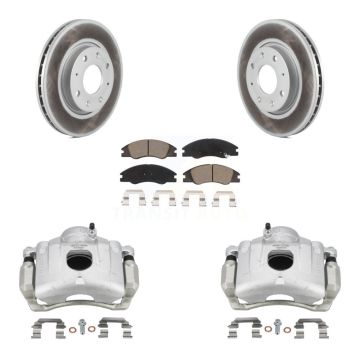 Front Disc Brake Caliper Coated Rotors And Ceramic Pads Kit For Kia Spectra Spectra5 KCG-100481C