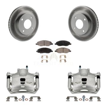 Front Brake Caliper Coat Rotor And Semi-Metallic Pad Kit For 2009-2011 Nissan Versa 1.6L KCG-100481P