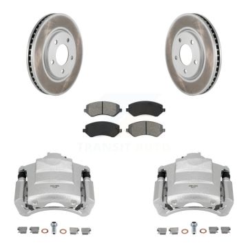 Front Disc Brake Caliper Coated Rotors And Semi-Metallic Pad Kit For Dodge Grand Caravan KCG-100481S