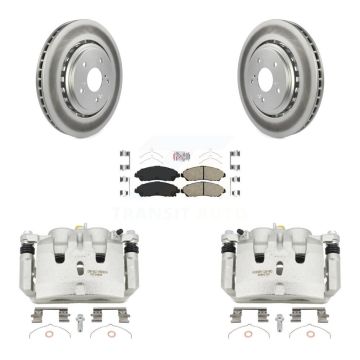 Front Disc Brake Caliper Coated Rotors And Ceramic Pads Kit For 2014-2016 Acura MDX KCG-100483N