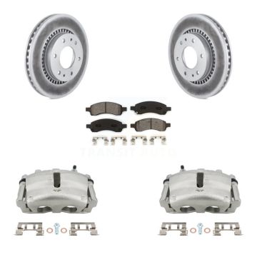 Front Brake Caliper Coat Rotor Semi-Metallic Pad Kit For Chevrolet Trailblazer GMC Envoy KCG-100483S