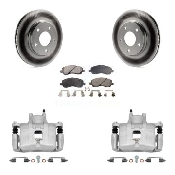 Front Disc Brake Caliper Coated Rotors And Ceramic Pads Kit For Mitsubishi Lancer KCG-100483T