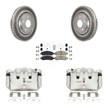 Front Disc Brake Caliper Coat Rotors Ceramic Pad Kit For Honda Pilot Ridgeline Acura MDX KCG-100484N