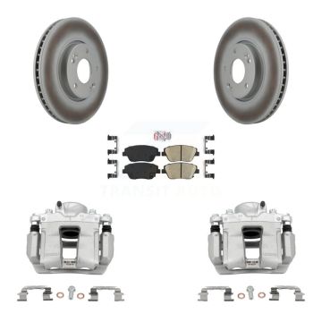 Front Disc Brake Caliper Coated Rotors And Ceramic Pad Kit For Hyundai Sonata Kia Optima KCG-100486N