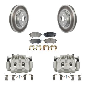 Front Brake Caliper Coat Rotors Semi-Metallic Pad Kit For Subaru Forester Outback Legacy KCG-100486P