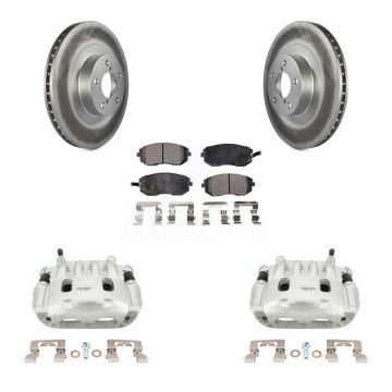 Front Brake Caliper Coat Rotor Semi-Metallic Pad Kit For Subaru Forester Impreza Outback KCG-100487P