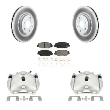 Front Disc Brake Caliper Coat Rotors And Semi-Metallic Pad Kit For Honda Civic Acura ILX KCG-100487S