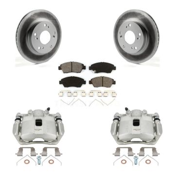Front Disc Brake Caliper Coat Rotors And Semi-Metallic Pad Kit For Honda Civic Acura ILX KCG-100488S