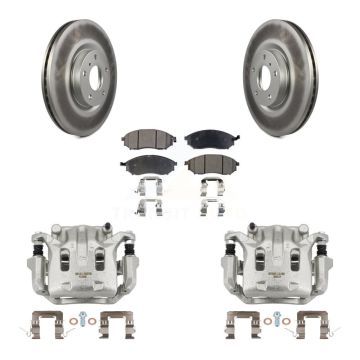 Front Brake Caliper Coat Rotors Ceramic Pad Kit For INFINITI Nissan Murano G37 EX35 370Z KCG-100488T