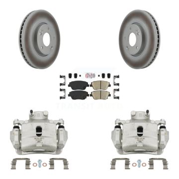 Front Disc Brake Caliper Coated Rotors And Ceramic Pads Kit For 2014 Hyundai Sonata 2.0L KCG-100489N